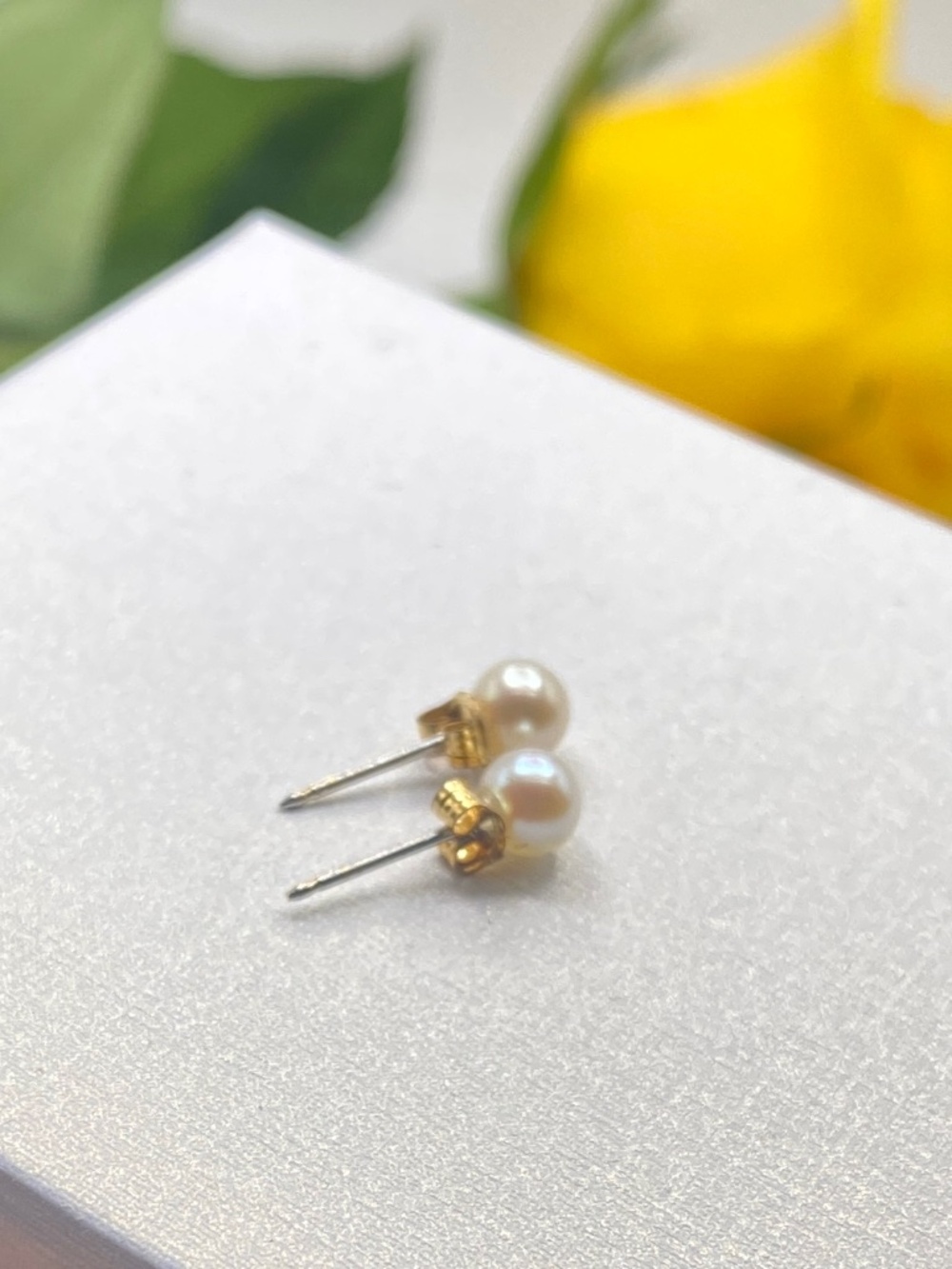 14K White Gold Genuine Pearl Stud Earrings Classic June Birthstone 10K GF Backs